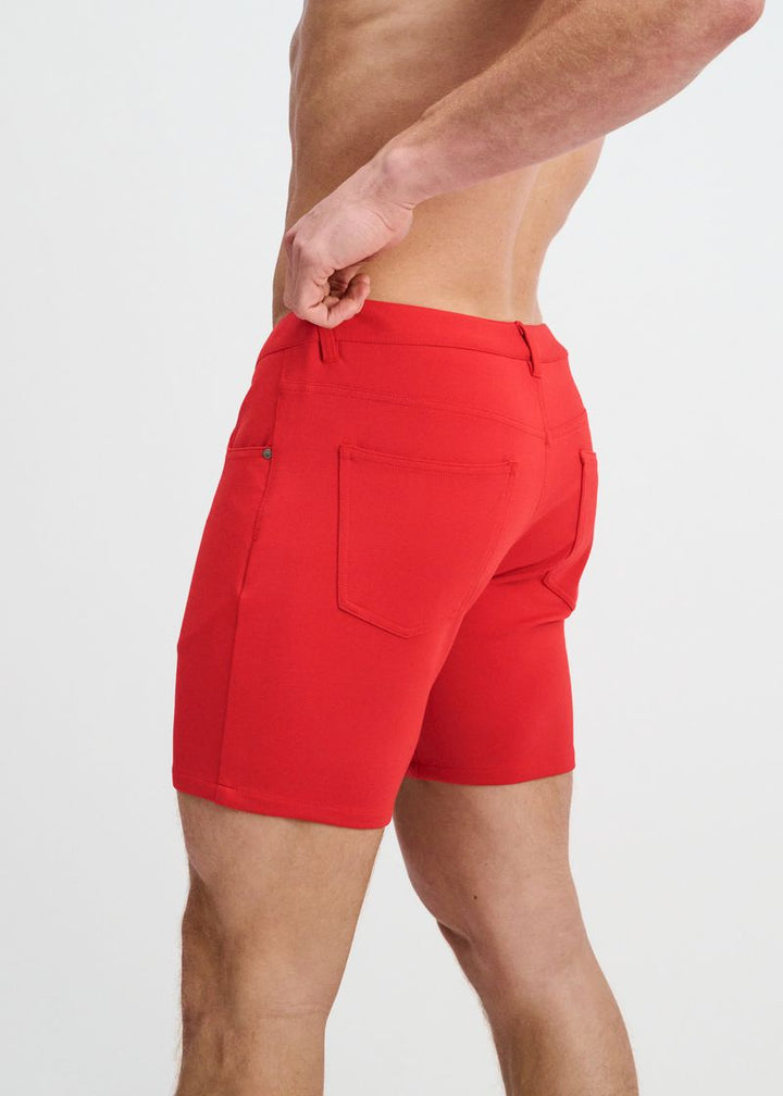 5" Inseam Solid Stretch Knit Jeans Short - Cayenne