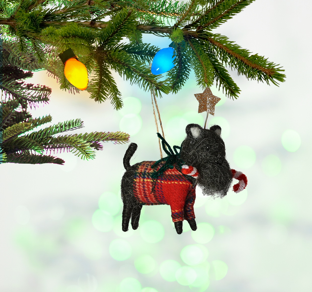 Christmas Dogs Ornament Wool