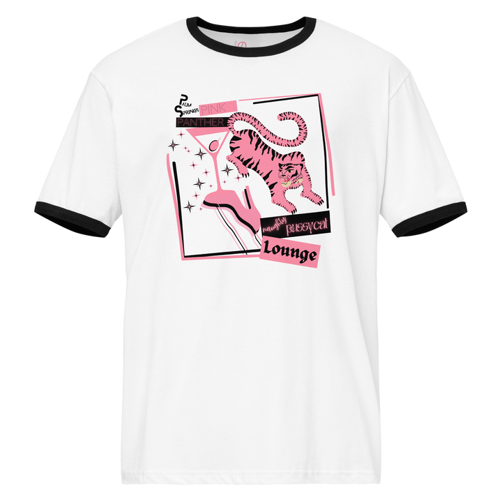 Palm Springs Naughty Pussycat Graphic Ringer Tee