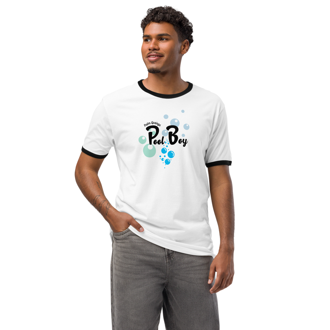 Palm Springs Pool Boy Graphic Ringer Tee