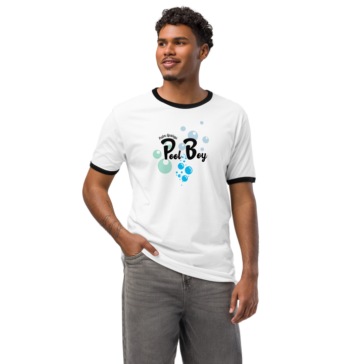 Palm Springs Pool Boy Graphic Ringer Tee