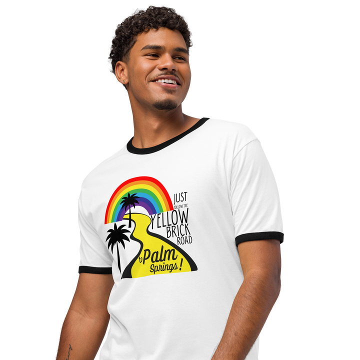 Palm Springs Yellow Brick Road Graphic Ringer Tee