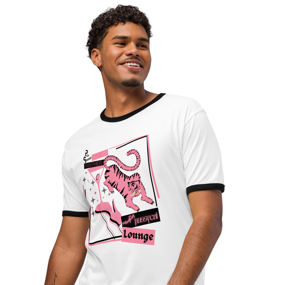 Palm Springs Naughty Pussycat Graphic Ringer Tee