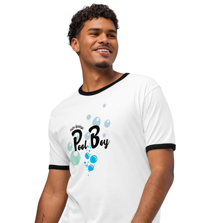 Palm Springs Pool Boy Graphic Ringer Tee
