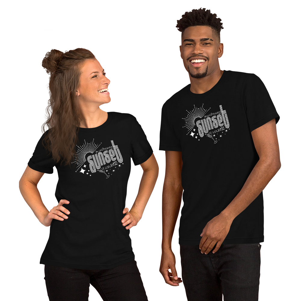 Palm Springs Sunset Lounge Graphic Tee Black
