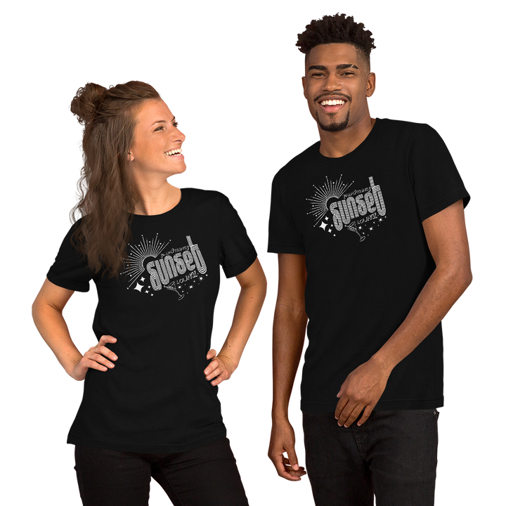 Palm Springs Sunset Lounge Graphic Tee Black