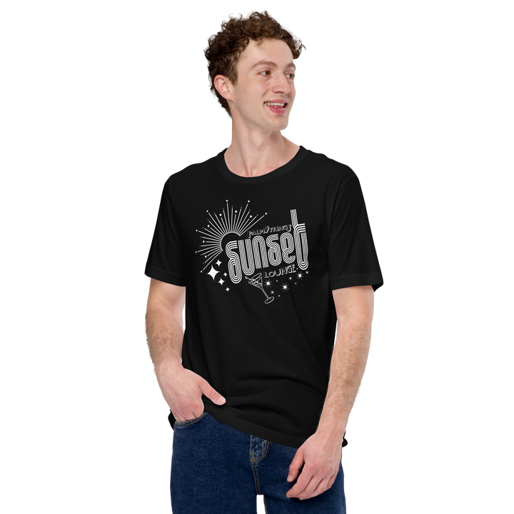 Palm Springs Sunset Lounge Graphic Tee Black