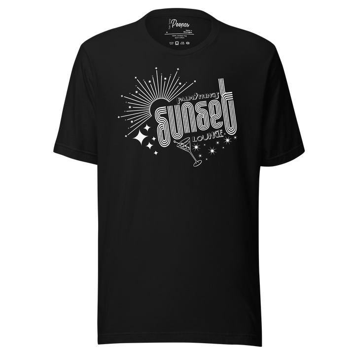 Palm Springs Sunset Lounge Graphic Tee Black