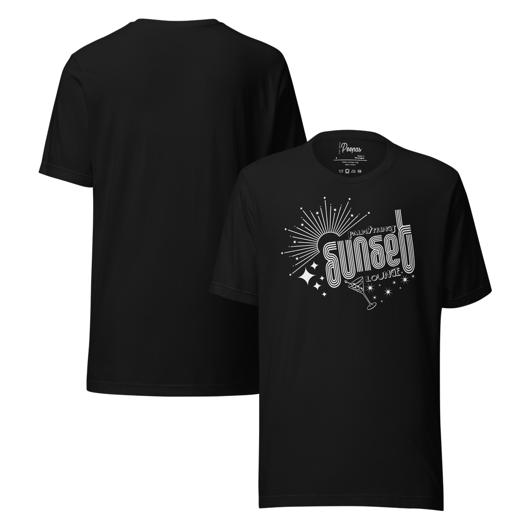 Palm Springs Sunset Lounge Graphic Tee Black