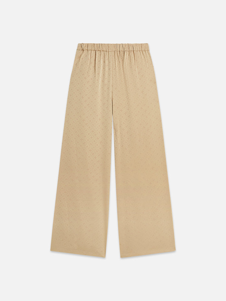 Eleni High-rise Wide-leg Jaquard Pant Doeskin