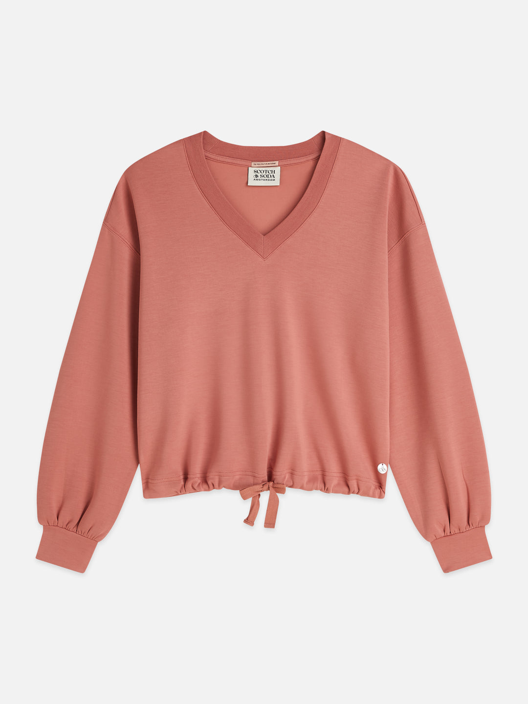Modal V-neck Sweatshirt Withered Rose