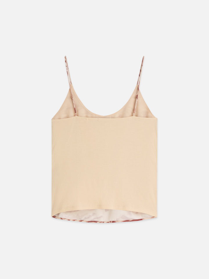 Printed Jersey/Woven Tank - Clouds Red