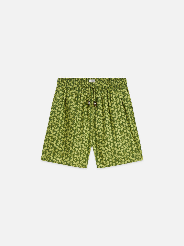 Printed Cotton Voile Shorts Mini Cactus Garden Green