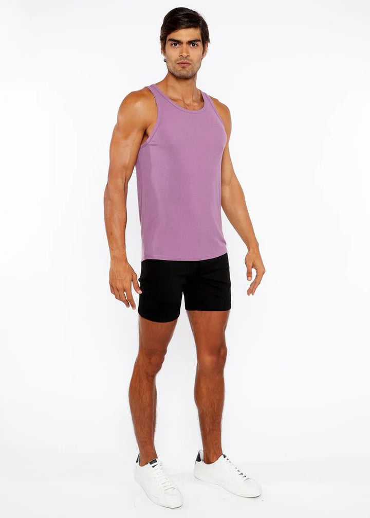 Taro Purple Rib Stretch Modal Tank Sta-16004-02