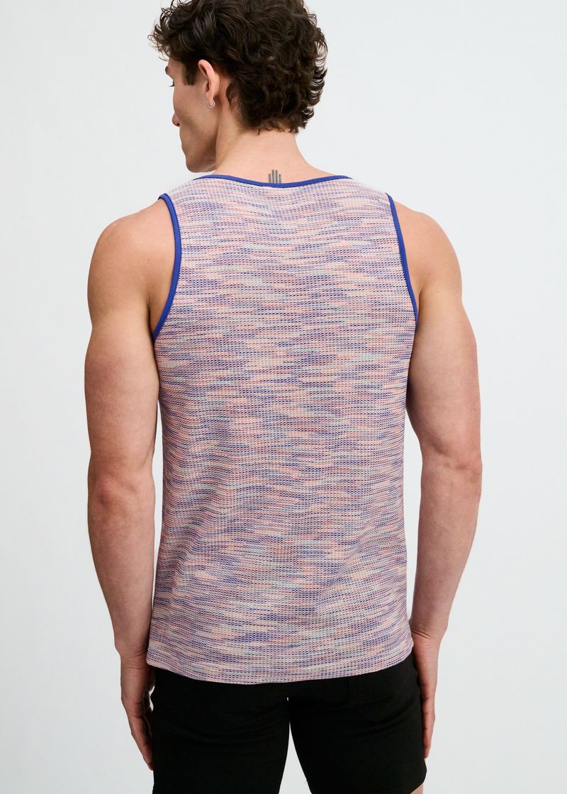 Purple Space Dye Textured Stretch Knit Tank St-11142