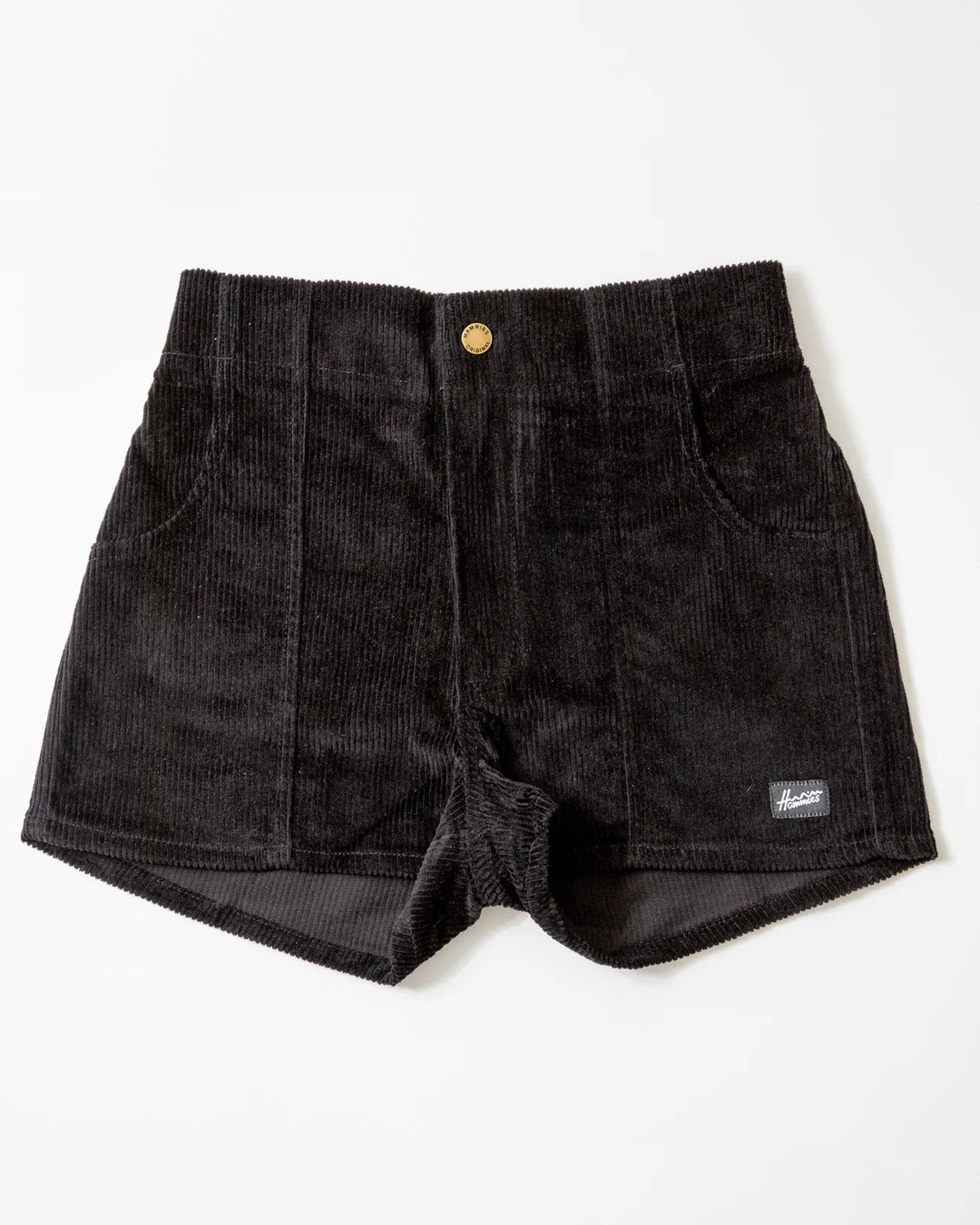 Women's Corduroy Solid Short Black