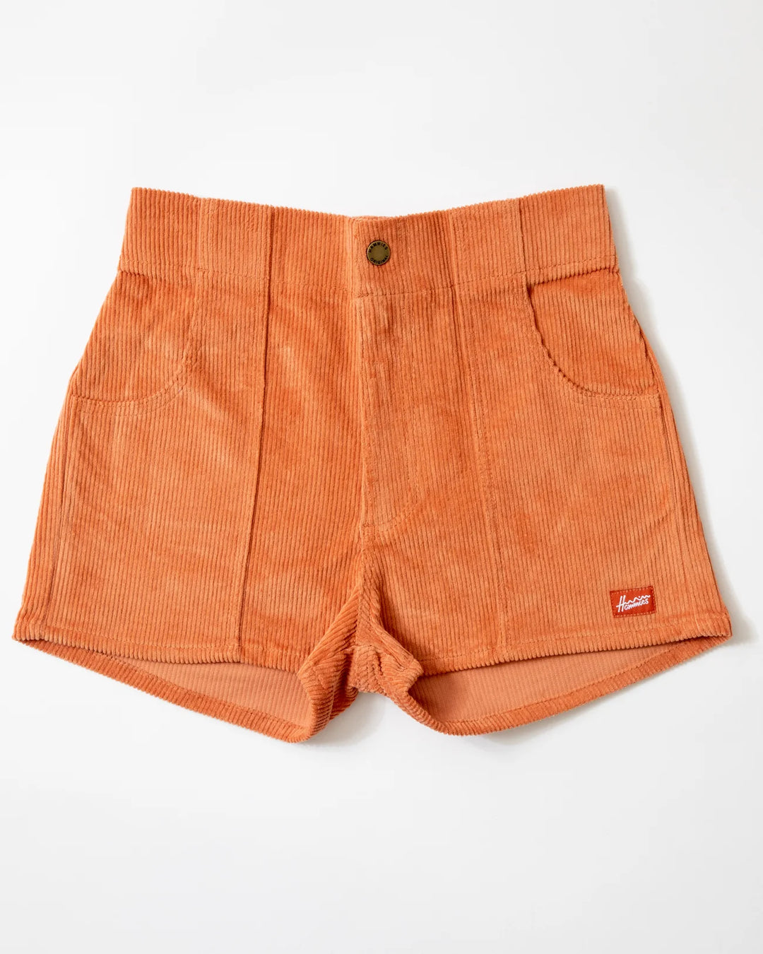 Women's Corduroy Solid Short Rust