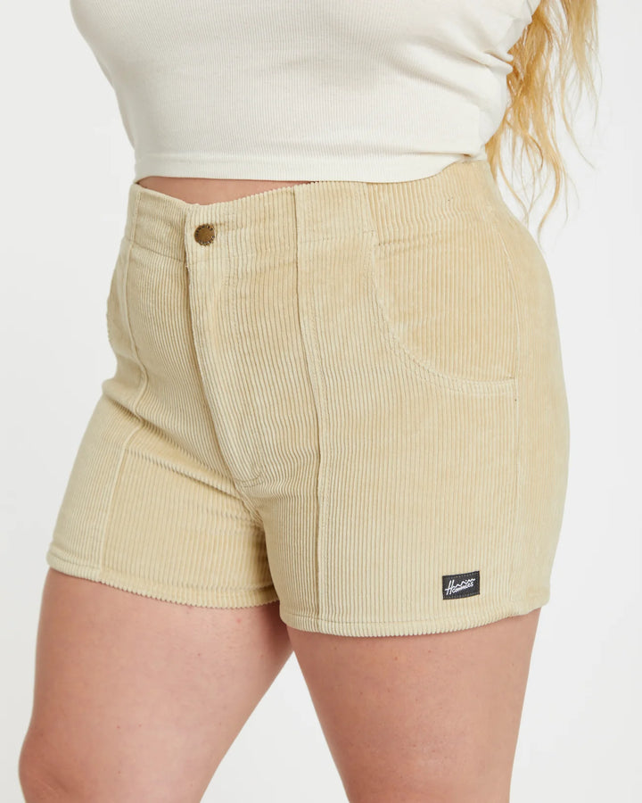 Women's Corduroy Solid Short Sand