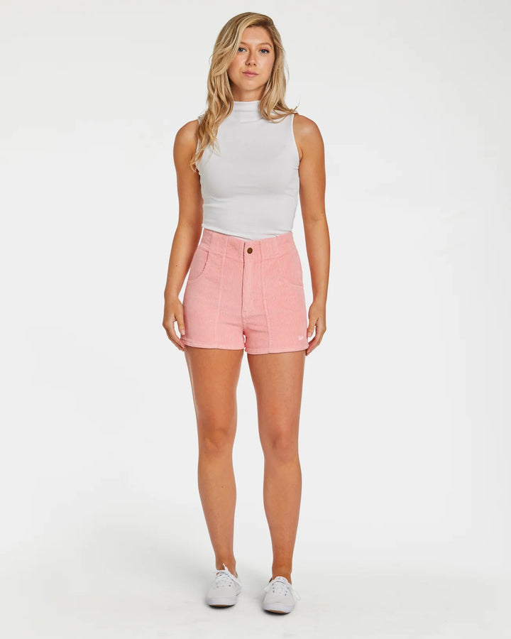 Women's Corduroy Solid Short Watermelon