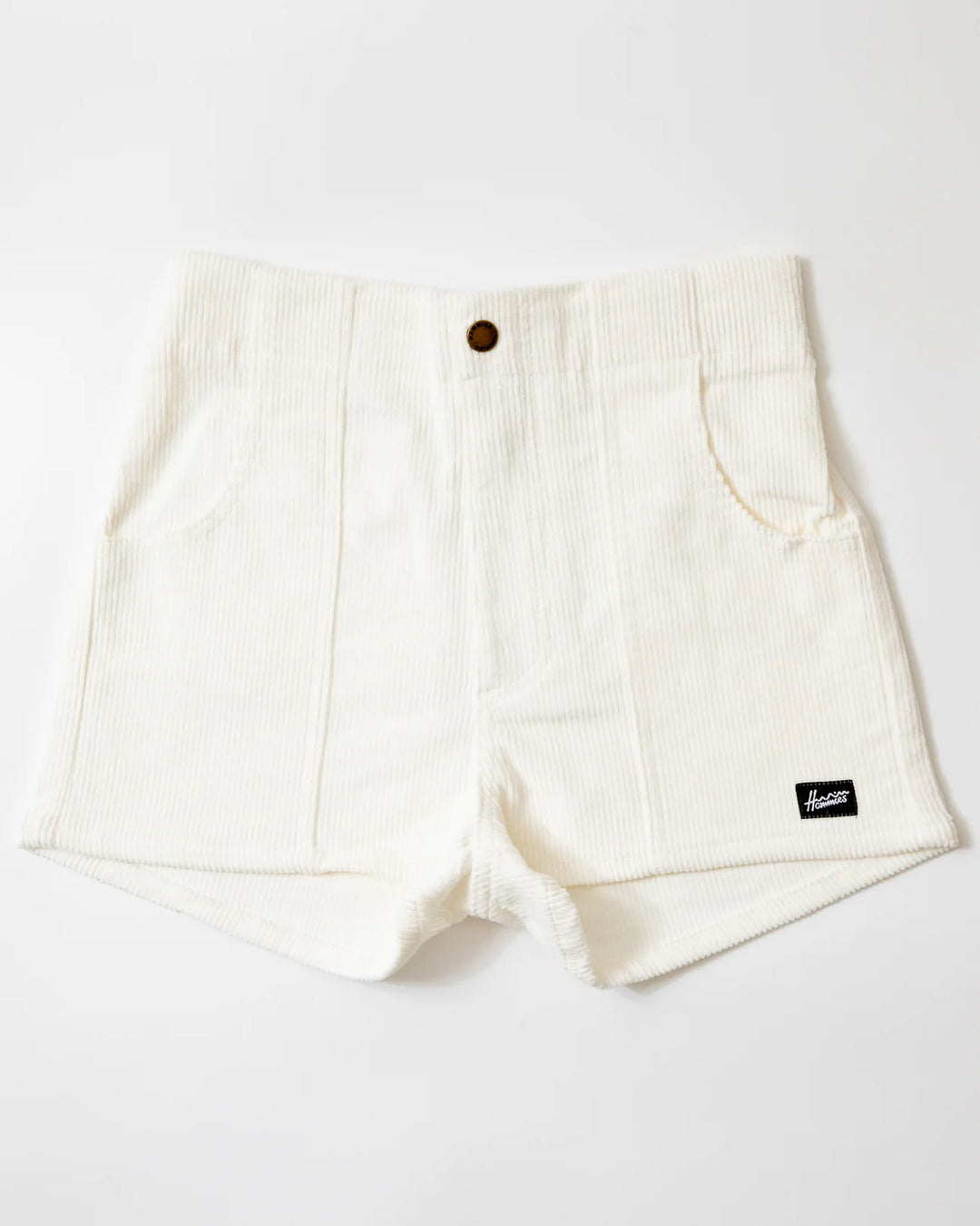 Women's Corduroy Solid Short White