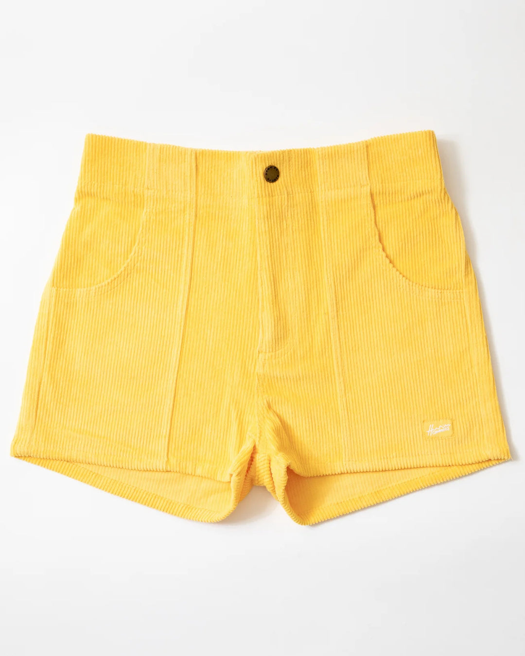 Women's Corduroy Solid Short Yellow