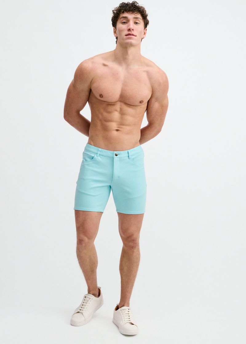 5" Inseam Solid Stretch Knit Jeans Short - Mirage