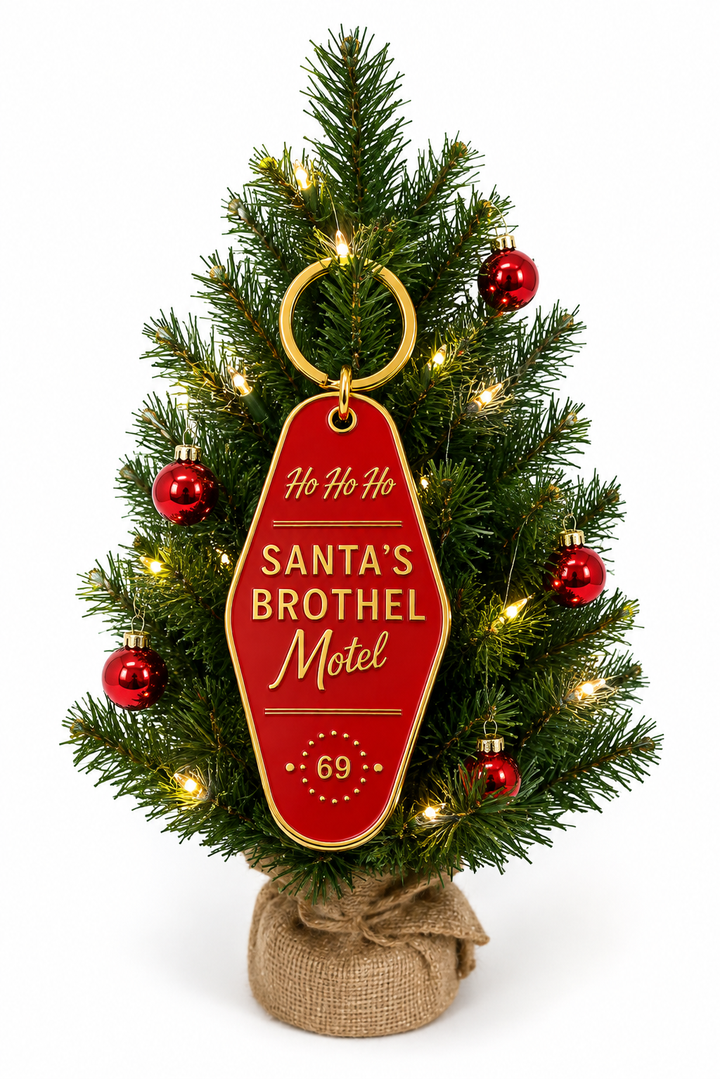 Santa's Brothel Motel Keychain / Holiday Ornament