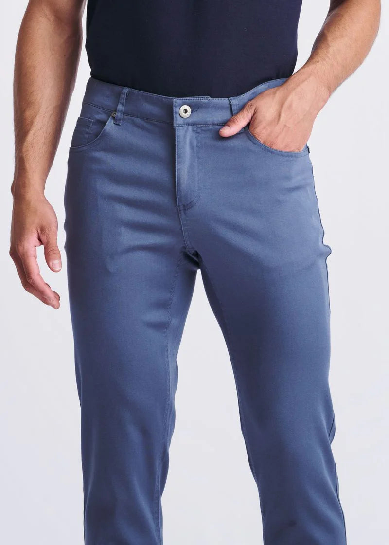 Pacific Blue Lightweight Textured Stretch Woven 5-Pocket Jeans PM-3052