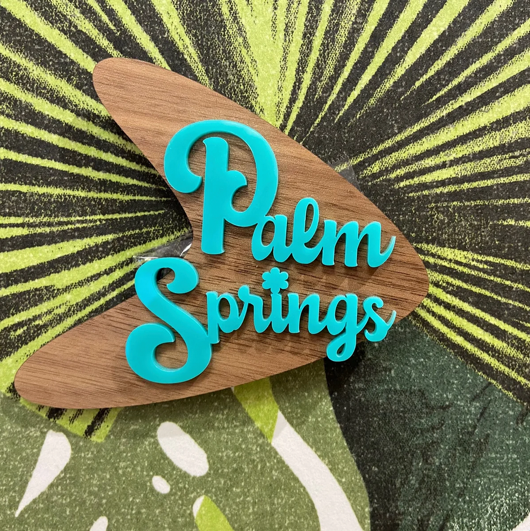 Teal and Walnut Palm Springs Magnet