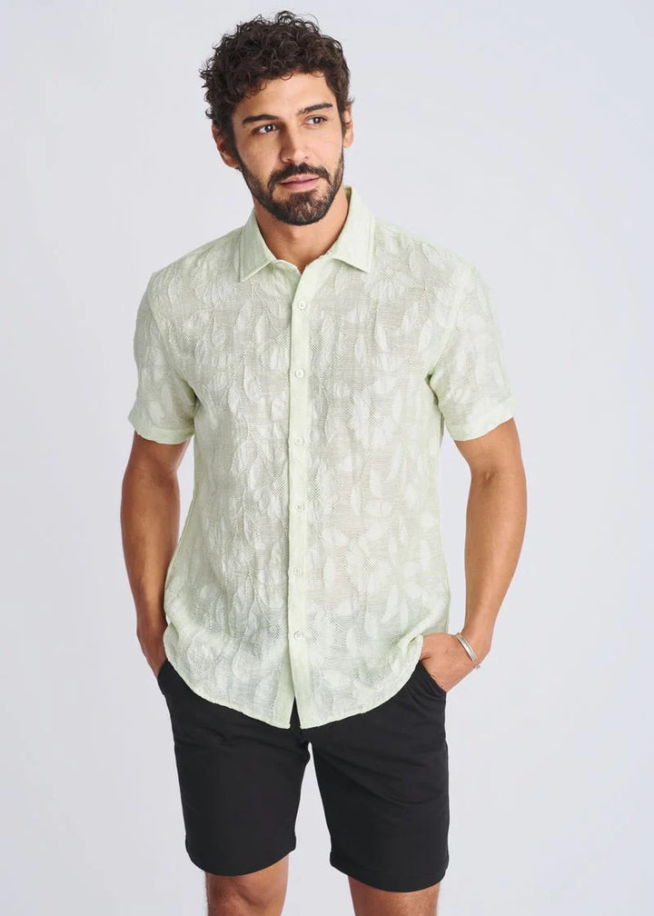 Cool Mint Lightweight Jacquard Short Sleeve Shirt PM-51000